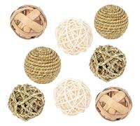 ULTECHNOVO 8pcs Hamster Chew Straw Balls Creative Small Animal Accessories for Grinding Teeth and Maintaining Agility Suitable for Hamsters and Small Pets