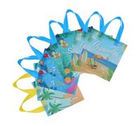 ULTECHNOVO 8pcs Hawaiian Tote Bags Non Woven Tropical Party Favor Bags for Beach Holiday for DIY Treats Candy Packaging and