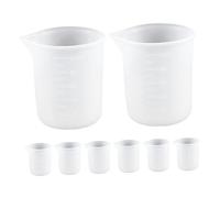 ULTECHNOVO 8pcs Nonstick Silicone Measuring Mixing Cups with Graduated Scale for DIY Crafting Epoxy Resin Jewelry Casting Paint Pouring Accessories