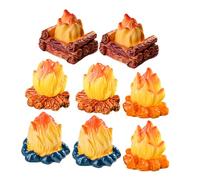 ULTECHNOVO 8pcs Realistic Resin Bonfire Model for Dollhouse Decorations DIY Craft Fire Ornament for Miniature Landscapes and Tabletop Displays