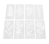 ULTECHNOVO 8pcs Reusable Wildflower and Leaf Stencils Pet Material Floral Drawing Templates for Painting Wood Canvas Wall Art Furniture DIY Crafts Natural Botanical Design