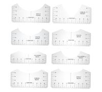 ULTECHNOVO 8pcs Shirt Alignment Ruler Transparent Flexible Measuring Tool for Accurate Centering and Design Multiple Shirt and Abrasion Resistant Guides for DIY Sewing and Printing
