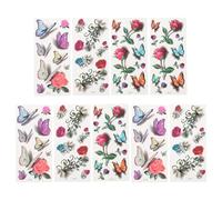 ULTECHNOVO 9 Sheets Waterproof Temporary Body Stickers Featuring 3d Butterflies and Flower Pattern, Easy to Apply Transfer Decals for Party Decoration