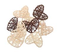ULTECHNOVO 9pcs Handwoven Heart Rattan Balls for Wedding Shower Party Decor Natural Coffee White Beige Wicker Spheres Vase Fillers Versatile Photo Props and Home Decoration