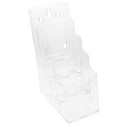 ULTECHNOVO Acrylic A6 Brochure Holder 4 Tier Clear Document Rack Magazine Stand Wall Mounted or Desktop Pamphlet Display Organizer for Office and Home Use