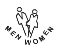 ULTECHNOVO Acrylic Adhesive Backed Restroom Sign Gender Indicator Set with Braille, Black Hollow Men’s and Women’s Bathroom Door Signs for Public and Business Toilet Decor