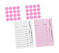 ULTECHNOVO Acrylic Lash Extension Tool Kit with Dual-Function Lash Tray and Flower-Shaped Glue Cups Eyelash Storage Organizer for Salon and DIY Extensions Pink and White