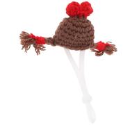 ULTECHNOVO Adjustable Brown Miniature Knitted Hat for Small Pets Such as Chinchillas and Mice, Comfortable Polyacrylic Fiber Crochet Hat for Birthday and Cosplay Parties