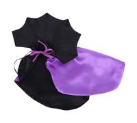 ULTECHNOVO Adjustable Halloween Pet Cloak for Small Dogs and Cats Lightweight Black Vampire Cape with Devil Horns and Bat Wings Soft Gentle Fabric for Sensitive Pets Sturdy Edging and Wire