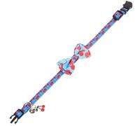 ULTECHNOVO Adjustable Nylon Cat Collar with Bell, Wear-resistant and Safe Puppy Collar Featuring Elegant Cherry Bowtie for Outdoor and Festival Parties