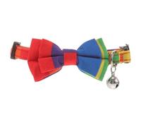 ULTECHNOVO Adjustable Pet Cat Collar with Rainbow Bow Tie, Comfortable Fabric Material, Chic Rainbow Pattern Design, for Parties and Daily Wear