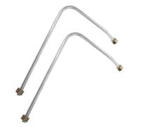 ULTECHNOVO Air Compressor Exhaust Tube Replacement Pipe 2pcs Aluminum with 16mm Thread, Silver Flexible Air Hose Easy Installation and Quick for Automotive Repair and Industrial Production