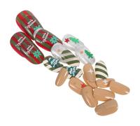 ULTECHNOVO Almond Shaped Press On Nails Medium French Tip Full Cover False Nail Tips with Snowflake Xmas Tree Design for Women Winter Party