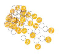 ULTECHNOVO Aluminium Number Tags with Key Rings for Luggage Id Tags and Key Ring Labels Yellow Metal Set 1-30 for Landlords to Classify Things