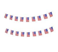 ULTECHNOVO American Flag Banner String Independence Day Pennant Flags Decorative Bunting for Party Classroom Backyard Celebration