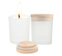 ULTECHNOVO Aromatherapy Candle Cups 2 Pack 2.68X2.05In Glass Candle Containers for Diy Scented Making Simple Design for Home Office and Bedroom