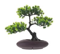 ULTECHNOVO Artificial Pine for Fish Tank and Sashimi Platter Decoration, Plastic Juniper Bonsai Tree with Long Term Durability and Anti-slip Feature, Green Aquarium Decorative Plant