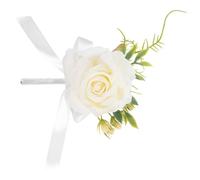 ULTECHNOVO Artificial Wedding Boutonniere White Flower Corsage for Bride and Groom Elegant Simulated Floral Decoration for Wedding Party and Ceremony Comfortable and Stylish Accessory