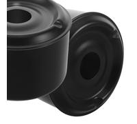 ULTECHNOVO Ashtray Modern Black Design Windproof Stainless Steel with Funnel Shaped Hinged Lid, Spill Proof Metal Tabletop Ashtray with Rounded Edges for Outdoor Use on Porch or Garden