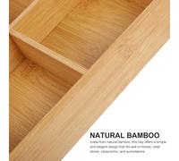 ULTECHNOVO Bamboo Divided Tray Multipurpose Organizer for Crayon Chalk Art Supplies Storage Efficient Craft Storage Box with Natural Texture for Home and Classroom