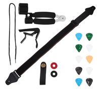 ULTECHNOVO Bass Guitar Strap Cotton Sling Guitar Capo Picks Accessories Kit Comfortable Shoulder Support for Long-term Playing Random Color