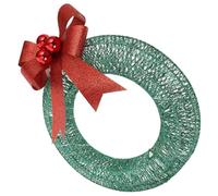 ULTECHNOVO Battery Operated LED Christmas Wreath Green with Soft Warm Lights Elegant Prelit Holiday Decoration for Front Door Window Wall Portable Festive Porch Wreath