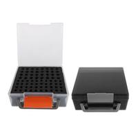 ULTECHNOVO Battery Organizer Storage Case and Sturdy Handle for 72 Aa Aaa Batteries with Categorized Compartments Plastic Protective Box and Safe Home Storage