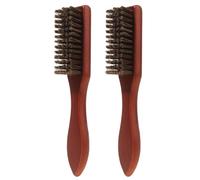 ULTECHNOVO Beard Grooming Brush Set Lightweight Flat Design for Men 2pcs Wooden Hair Brush with Nylon Bristles for Mustache and Beard Styling at Home Or Office