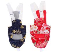 ULTECHNOVO Bird Diaper Parrot Nappy 2Pcs Soft Cotton Breathable Pet Suit for Budgies Cockatiels Daily Wear Charming Flower Print Reusable and Easy to Clean