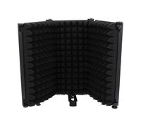 ULTECHNOVO Black Microphone Isolation Shield with Adjustable Noise Reduction for Vocal Recording Portable Soundproof Mic Filter for Music and Podcast Use