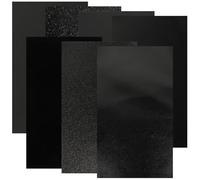 ULTECHNOVO Black Pu Leather Sheets that Will Not Fray for Crafting 7 Sheets Faux Leather Fabric Can Be Sewn by Hand, for Making Bracelets and Chains