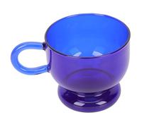 ULTECHNOVO Blue Glass Coffee Mug Insulated Beverage Cup Modern Style Decorative Juice and Water Cup for Home Office Party Use