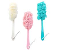 ULTECHNOVO Body Brush 3 Pieces Bath Shower Scrubber with Soft Bristles and Long Handle for Effective Exfoliating in Bathroom