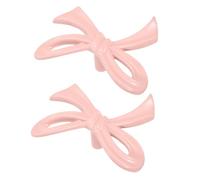 ULTECHNOVO Bow Shape Dresser Handles 2Pcs Light Pink Metal Knobs for Closets and Cupboards Vintage Decorative Drawer Pulls Easy Install
