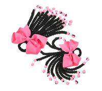 ULTECHNOVO Braided Ponytail Hair Extensions with Bows Seamless Blending 2pcs Lightweight African Style Colored Hairpieces Boys and Girls for Girls for Active Play and Daily Wear