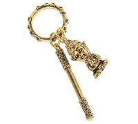 ULTECHNOVO Brass Monkey King Keychain Lucky Charm Pendant for Backpack Car Wallet Detailed Chinese Mythology Animal Figurine Keyring Accessory for Collectors and Daily Use