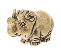 ULTECHNOVO Brass Rhino Keychain Pendant with Decorative Collectible Design, Creative Tiny Model for Office Decoration and Bedroom Use, Unique DIY Keyring Accessory Ornament
