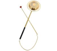 ULTECHNOVO Brass Temple Bell Chime for Buddhists with Purifying Function and Easy to Carry Design, Delicate Golden Hand Percussion Instrument a Gift for Buddhism Practice and Meditation