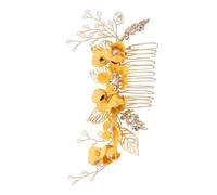 ULTECHNOVO Bridal Floral Hair Decor Hair Comb Bride Headpieces Not Easy to Deform Not Easy to Break Elegant Unique Look Yellow Flower Decoration Women Bride Honeymoon Birthday