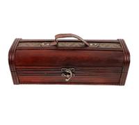 ULTECHNOVO Brown Wooden Wine Storage Box with Leather and Iron Details Portable and Stable Wine Bottle Carrier at Retirement Parties or Special Events