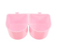 ULTECHNOVO Cage Mounting Cup Feeding Bowl with Hooks Convenient Attachment Easy to Clean Abs Material Pink Colour for Crate Time and Travel Suitable for Parakeet and Pigeon