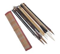 ULTECHNOVO Calligraphy Pen Set for Beginners and Artists with Wolf Hair Bristle and Wood Handle, Multi-purpose Traditional Chinese Brush Kit Suitable for Practice Calligraphy and Drawing,