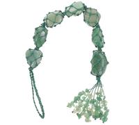 ULTECHNOVO Car Hanging Crystal Stone Pendant Green Aventurine Cotton Material Charming Design Not Easy to Crack Rear View Mirror Decoration for Car Interior