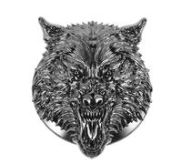 ULTECHNOVO Car One-button Start Cover Wolf Head Design Gun Black Metal Push to Start Engine Button Protective Ignition Switch Trim for Vehicle Interior Accessories