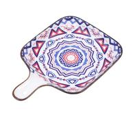 ULTECHNOVO Ceramic Baking Dish with Single Handle, Medium Size Delicate Bakeware Plate for Home and Restaurant Food Serving, Kitchen Tableware Suitable for Oven Roasting and Baking