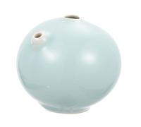 ULTECHNOVO Ceramic Calligraphy Ink Water Container Pottery Water Pot for Chinese Painting and Drawing Ink Droplet Holder with Hand-Painted Blue Half-Round Design Suitable for Beginners and