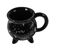 ULTECHNOVO Ceramic Cauldron Mug Halloween Witch Cup White Design Gloss Finish Drinking Cup for Coffee Tea