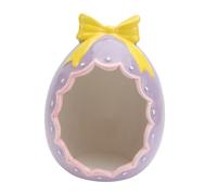 ULTECHNOVO Ceramic Eggshell Easter Decoration Purple Hamster Nest Home Ornament 14x13x18cm Easter Tabletop Collectible Figurine