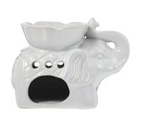 ULTECHNOVO Ceramic Elephant Essential Oil Burner Aroma Therapy Incense Holder White Porcelain Office Home Décor Spa Candle Tealight Holder