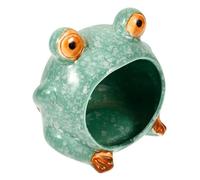 ULTECHNOVO Ceramic Hamster Hideout for Small Pets Frog Shaped Cooling Nest Easy to Clean Soothes Emotions Summer Sleeping House Random Color